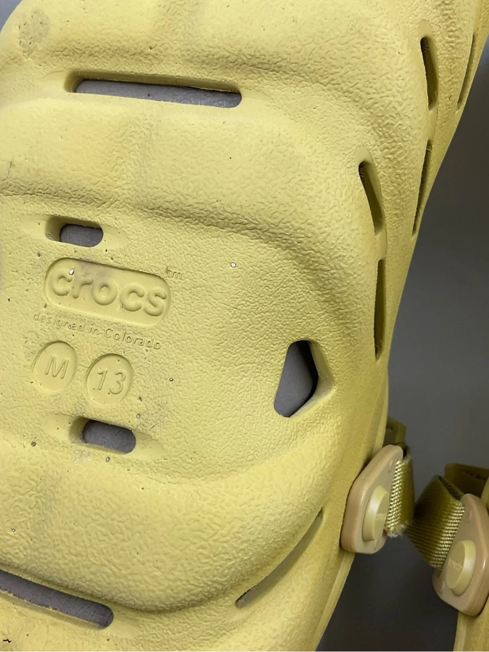 CROCS Men's Bright Yellow Vented Clog with Adjustable Strap